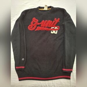 💋VINTAGE Y2K G - UNIT Black and Red Men's Sweater💋